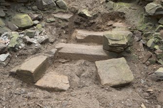 Detail of carved stone step