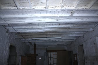 Internal ground floor, Room 2, general shot of ceiling beams