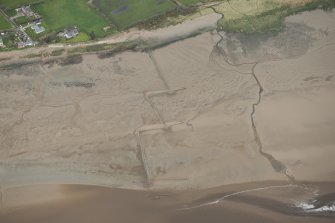 Oblique aerial view of the Battlehill stake nets, looking NNW.