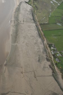 Oblique aerial view of the Battlehill stake nets, looking W.