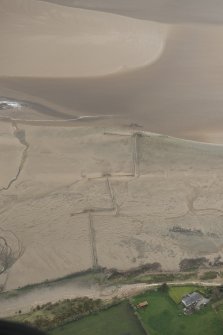 Oblique aerial view of the Battlehill stake nets, looking S.