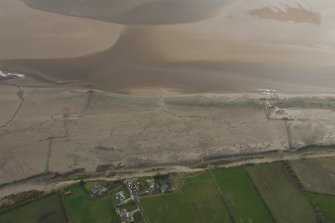 Oblique aerial view of the Battlehill stake nets, looking S.