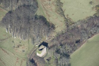 Oblique aerial view of Fairlie Castle, looking to the NE.