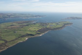 General oblique aerial view of Great Cumbrae Island and Millport Golf Course, looking to the SE.