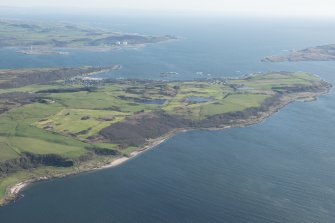 General oblique aerial view of Great Cumbrae Island and Millport Golf Course, looking to the SE.