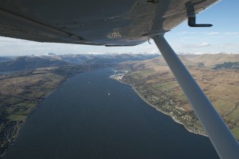 Oblique aerial view of Faslane Naval Base, looking to the N.