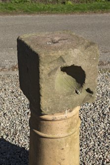 View of sundial showing form of block