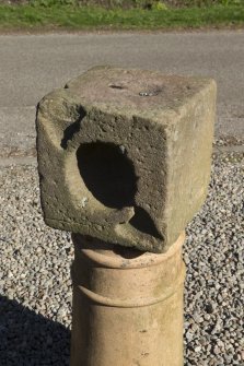 View of sundial showing form of block