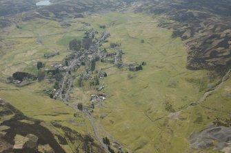 Oblique aerial view of Leadhills, looking S.