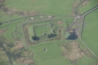 Oblique aerial view of Auchen Castle, looking W.