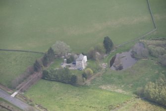 Oblique aerial view of Lochhouse Tower, looking ENE.