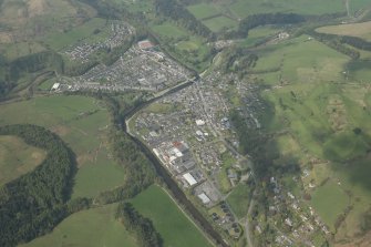 Oblique aerial view of Langholm, looking NNW.