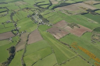 Oblique aerial view of Midlem and Midlem Airfield, looking WSW.