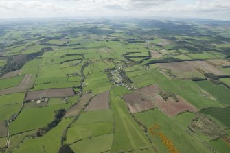 Oblique aerial view of Midlem and Midlem Airfield, looking SW.