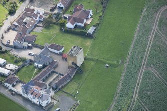 Oblique aerial view of Liberton Tower and Liberton Tower House Farm, lookingg SW.