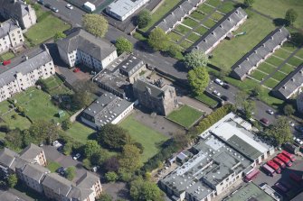 Oblique aerial view of Craigentinny House, looking SE.