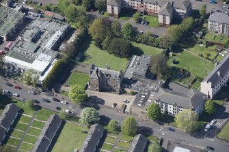 Oblique aerial view of Craigentinny House, looking WNW.