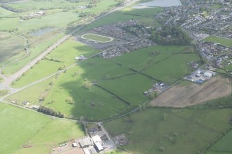 Oblique aerial view of Gretna Golf Course, looking NNE.