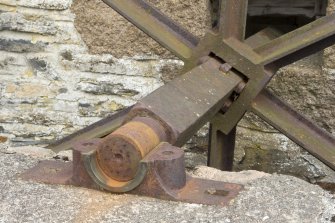 Detail of mill wheel shaft, gudgeon and bearing