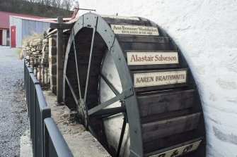 Main mil building, detail of waterwheel (overshot installed 1870s)