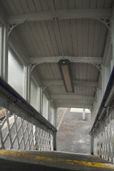 Interior, view down West staircase.