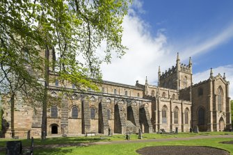 General view of Dunfermline Abbey, looking north east and showing the nave and parish church.