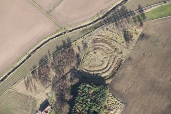 Oblique aerial view of the earthwork, looking NE.