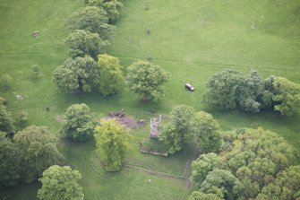 Oblique aerial view of Staneyhill Tower, looking SSE.