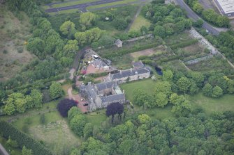 Oblique aerial view of Caroline Park House, looking W.