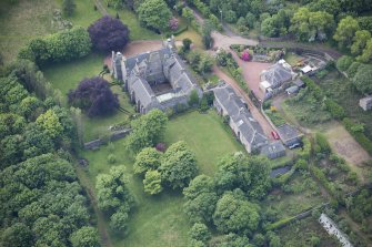 Oblique aerial view of Caroline Park House, looking SSW.