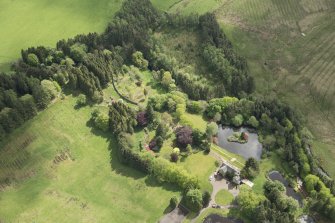 Oblique aerial view of Linnhous Country House, looking ESE.