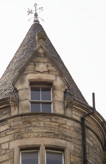 Detail of decorative finial at 2-18 Jeffrey Street, Edinburgh.