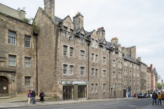 General view of 221-229 Canongate, Big Jack's Close, Edinburgh, from SW.