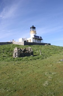 General view of the chapel and lighthouse on Eilean Mor, looking NE.