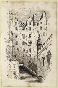 Sketch of steps, possibly in Edinburgh Old Town.