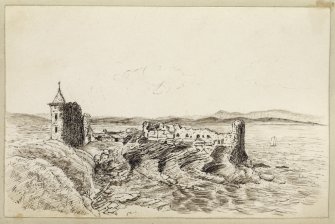 Sketch of St Andrews Castle.