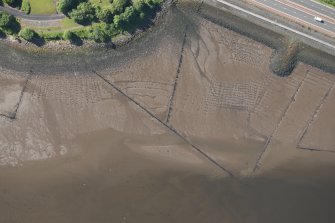 Oblique aerial view of the timber ponds and the traps for Peeler crabs at Kelburn Park, looking SSE.