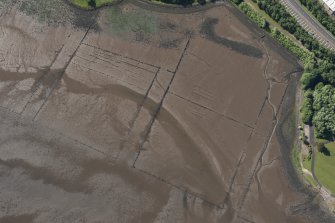 Oblique aerial view of the timber ponds at Kelburn Park, looking SSE.