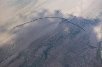 Oblique aerial view of the fish traps at Ardoch, looking WSW.