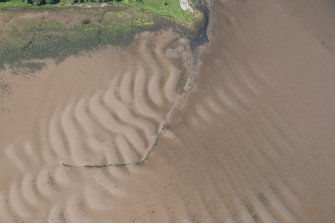 Oblique aerial view of the fish trap, looking SSW.