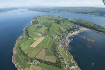 General oblique aerial view of Great Cumbrae Island centred on Millport, looking NE.