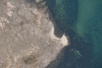 Oblique aerial view of Brigurd Point Harbour at Hunterston Sands, looking S.