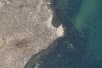 Oblique aerial view of Brigurd Point Harbour at Hunterston Sands, looking SSE.