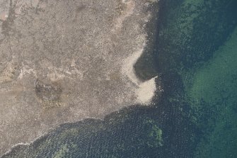 Oblique aerial view of Brigurd Point Harbour at Hunterston Sands, looking SSE.