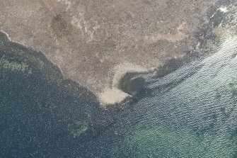 Oblique aerial view of Brigurd Point Harbour at Hunterston Sands, looking SE.