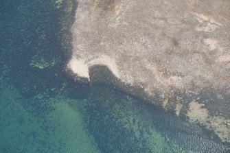 Oblique aerial view of Brigurd Point Harbour at Hunterston Sands, looking NE.