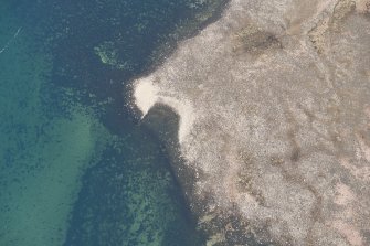 Oblique aerial view of Brigurd Point Harbour at Hunterston Sands, looking N.