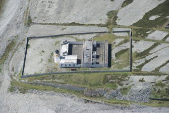 Oblique aerial view of Foreland Point Lighthouse, looking SSW.