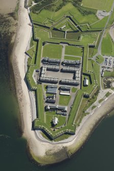 Oblique aerial view of Fort George, looking ENE.