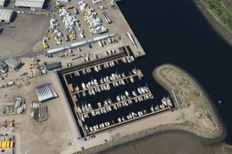 Oblique aerial view of the marina, looking SW.